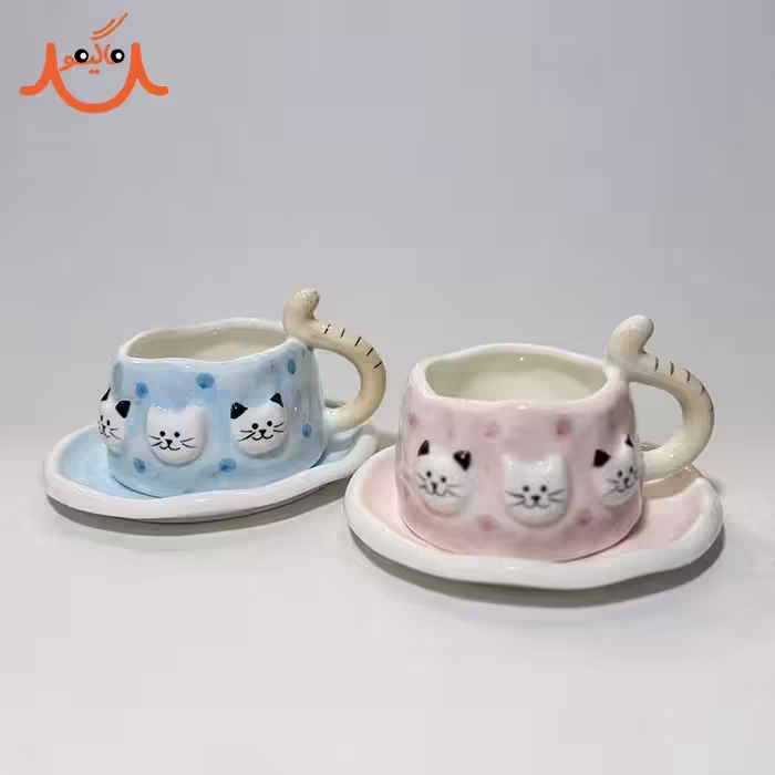 ماگ سرامیکی زیره دار گربه