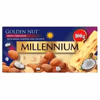 شکلات شیری میلینیوم با مغز بادام درختی و نارگیل – 100 گرم