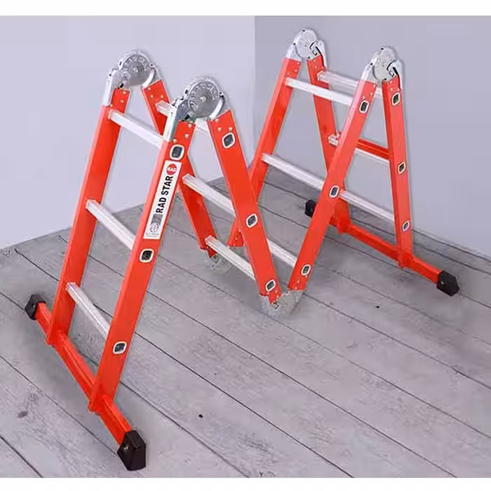 نردبان فراز پله مدل قفل دار 12 پله چهار تکه 4متری