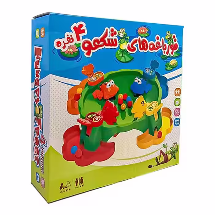 ★بازی قورباغه های گرسنه/شکمو چهار نفره فرفره رنگی پویا (نو، قسطی، با تخفیف)