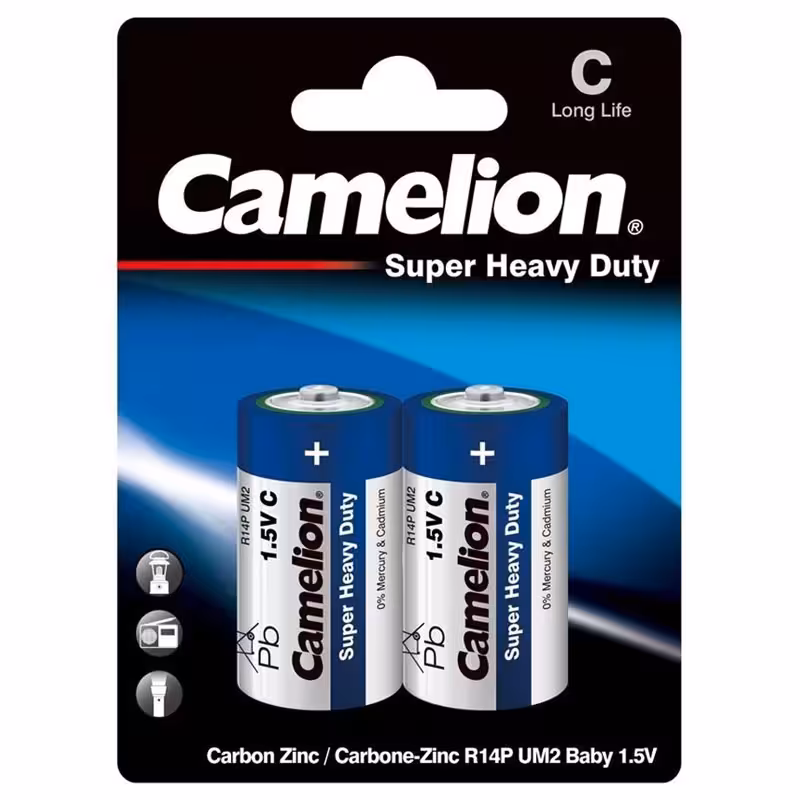 باتری دوتایی متوسط Camelion Super Heavy Duty 1.5V C