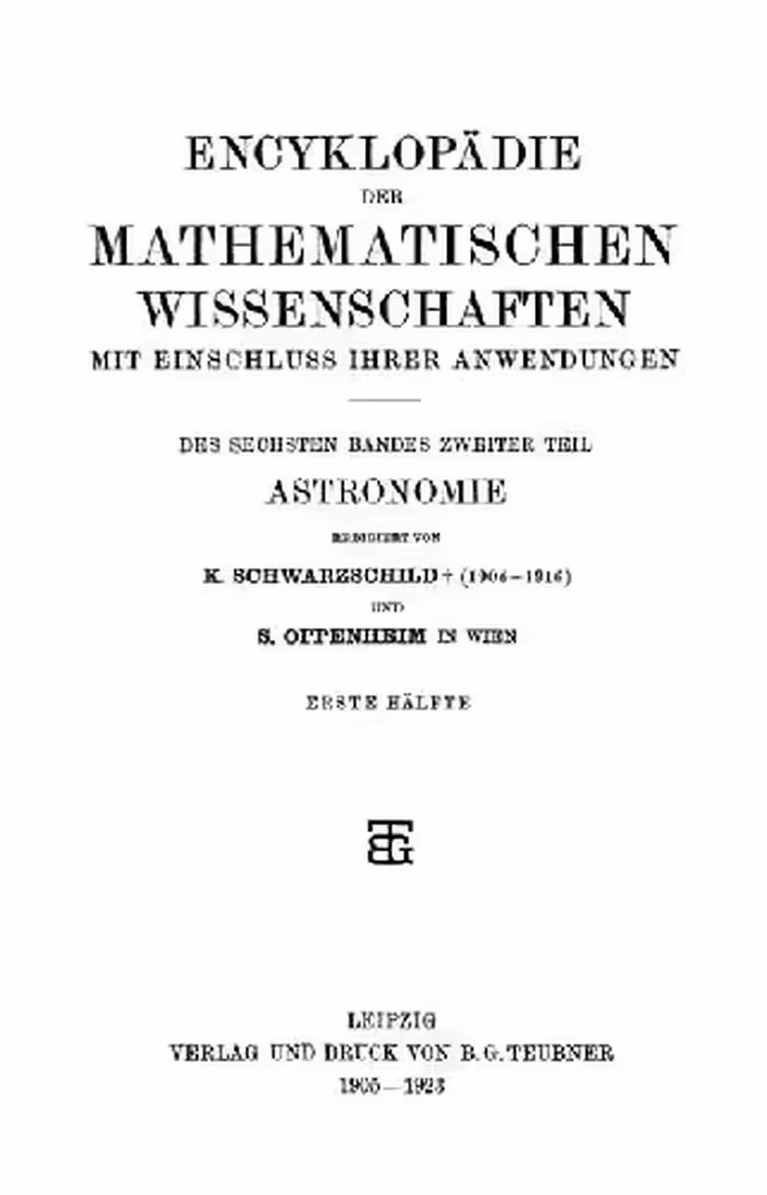 خرید و دانلود نسخه کامل کتاب Encyclopaedie der mathematischen Wissenschaften und Anwendungen. Astronomie