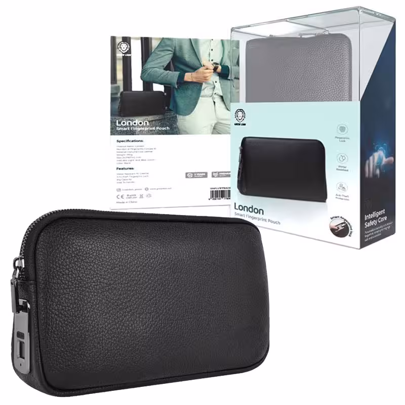 کیف دستی هوشمند گرین لاین Green Lion London Smart FingerPrint Pouch قفل اثر انگشت