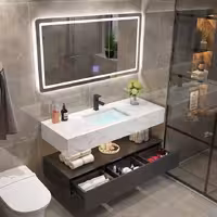 روشویی سرامیکی و آینه  مدل باراک 120 سانتی متر