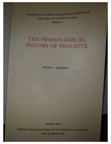 خرید و دانلود نسخه کامل کتاب The Phonological History of Vegliote