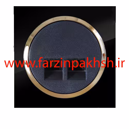 پریز سوکت تلفن دوقلو(4خط) توکار دلند مدل آوا پلکسی قاب مشکی