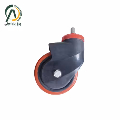 چرخ بیمارستانی پی وی سی مشکی پیچی گردان قطر 100 میلی متر