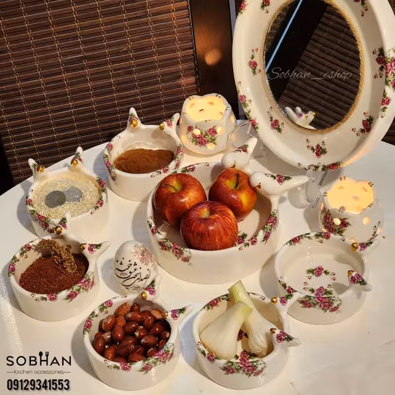 هفت سین گلسرخی پرنده دار