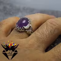انگشتر آمتیست اصل دور چنگی مردانه کد R_2502