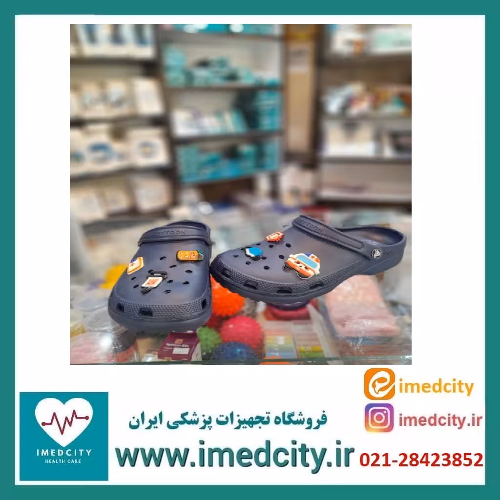 دمپایی کراکس پزشکی زنانه سرمه ای