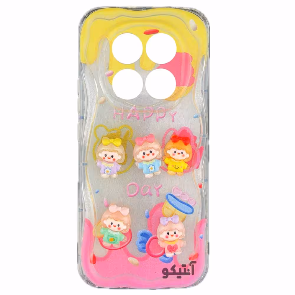 قاب پاستیلی شفاف عروسک برجسته مناسب برای Xiaomi Note14 Pro-4G-کد 40921