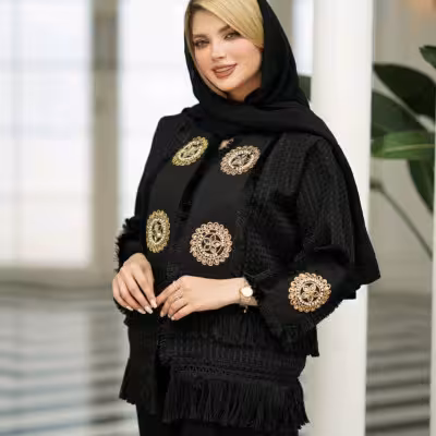 مانتو مجلسی حصیری مدل خورشید