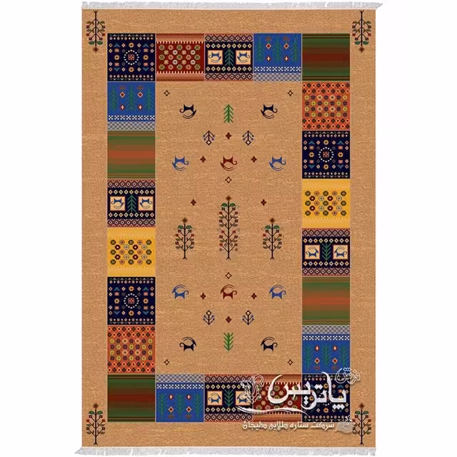 فرش گلیم پاتریس صحرا شکلاتی 400 شانه