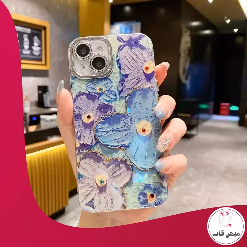 قاب گوشی آیفون گل آبرنگی - کد (1006)