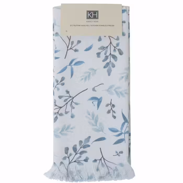 دستمال آشپزخانه کاراجا هوم مدل Garden Mavi مجموعه 2 عددی | کالا مکس