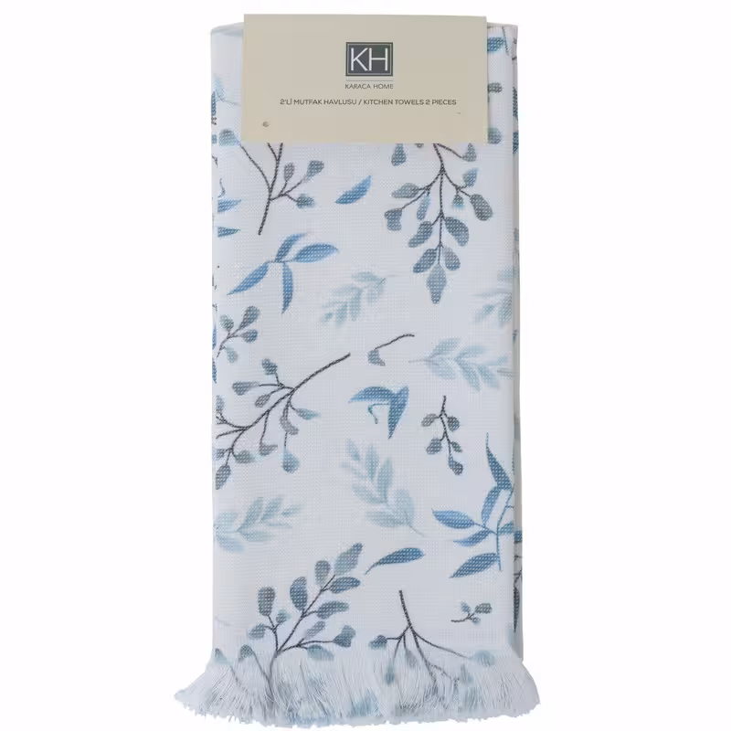 دستمال آشپزخانه کاراجا هوم مدل Garden Mavi مجموعه 2 عددی | کالا مکس