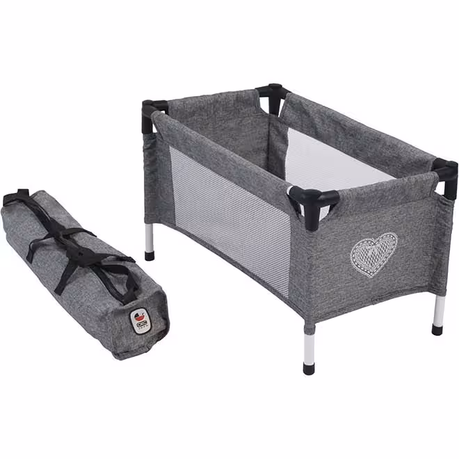 تخت نوزاد متولد شده جین خاکستری Bayer Chic 2000 -Baby Born Baby Doll Travel Cot