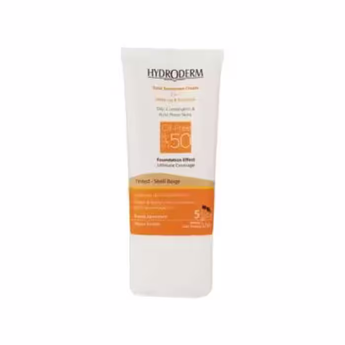 کرم ضد آفتاب فاقد چربی 2In1 هیدرودرم SPF50 حجم 40 میلی لیتر - بژ صدفی