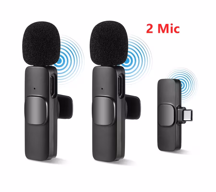 میکروفن یقه ای بی سیم مدل K9 Dual Type-C بسته 2 عددی