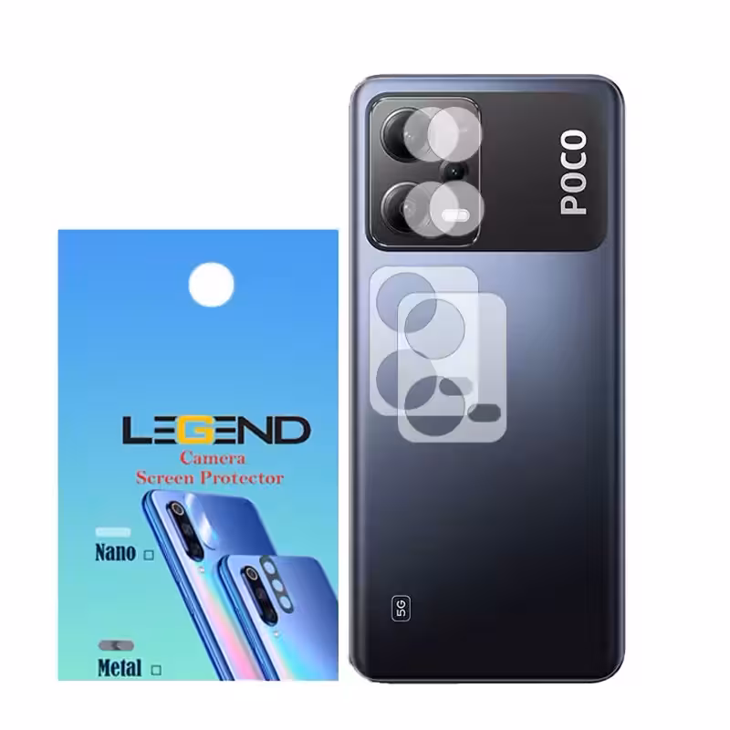 محافظ لنز دوربین لجند مدل نانو گلس مناسب موبایل شیائومی Poco X5 بسته 2 عددی