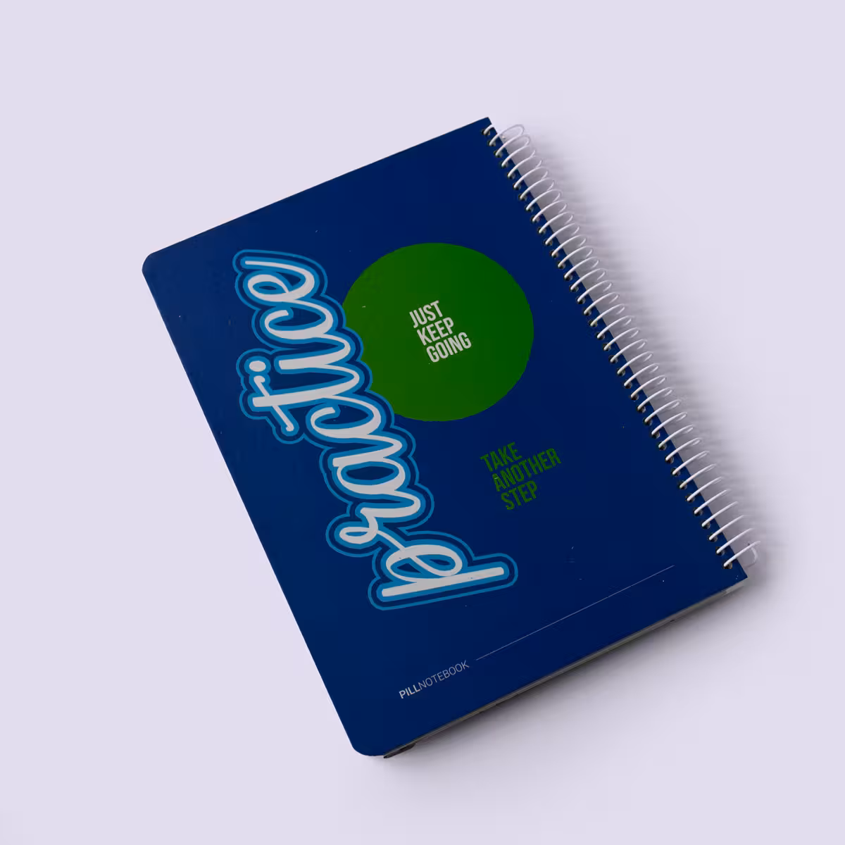 دفتر فانتزی خط‌دار 100 برگ وزیری آبی کالر پیل (PILL)