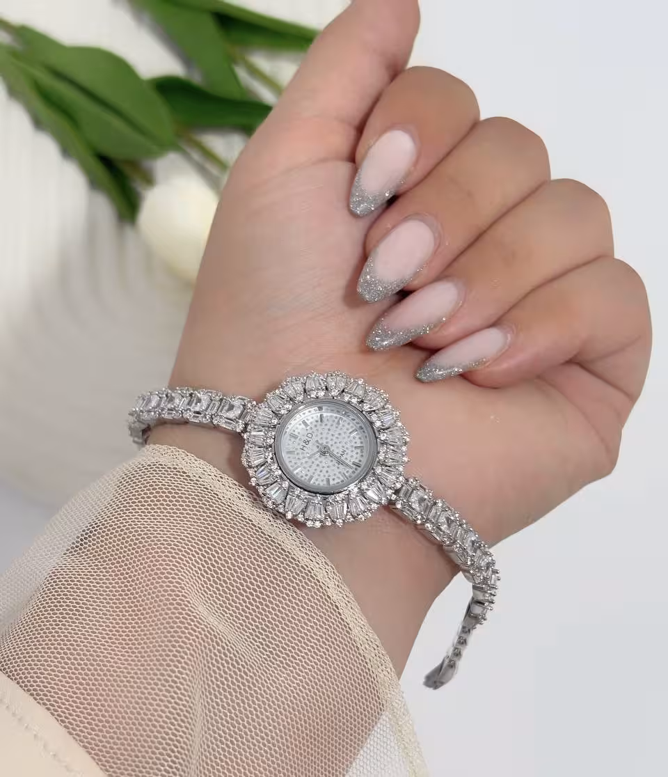 ساعت نقره جواهری زنانه کد 80349