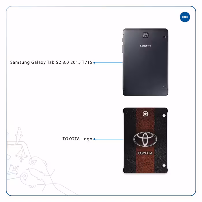 برچسب پوششی ماهوت مدل TOYOTA-Logo مناسب برای تبلت سامسونگ Galaxy Tab S2 8.0 2015 T715