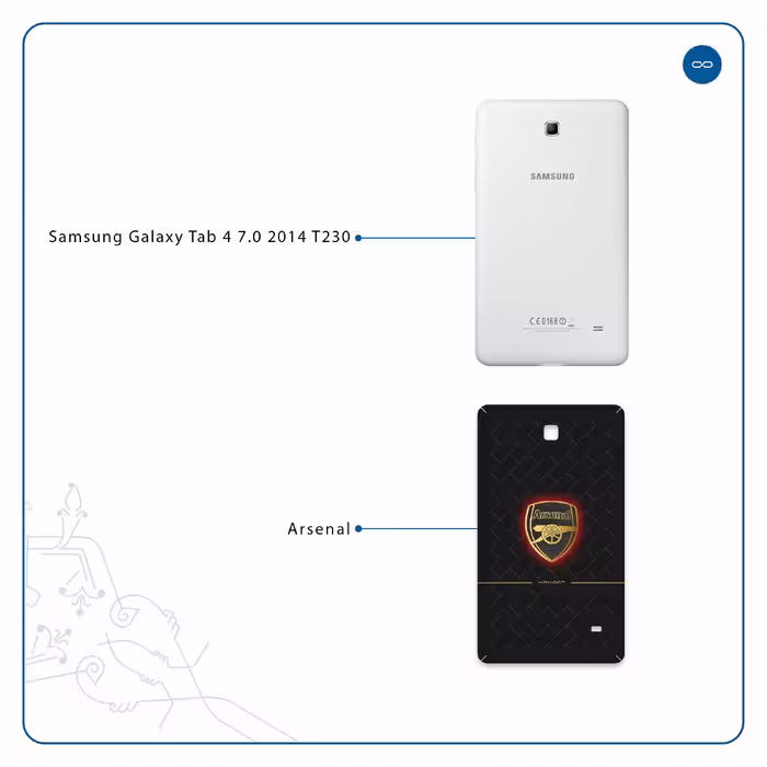 برچسب پوششی ماهوت مدل Arsenal مناسب برای تبلت سامسونگ Galaxy Tab 4 7.0 2014 T230