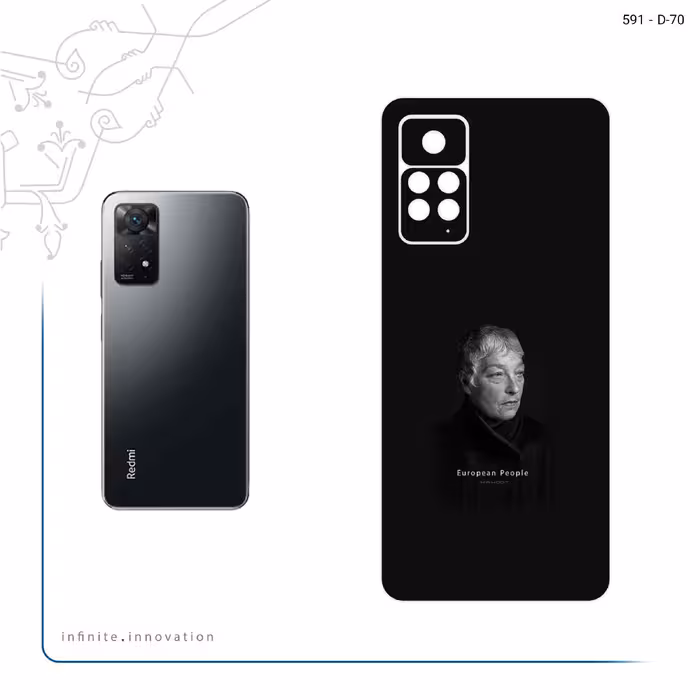 برچسب پوششی ماهوت مدل Portrait of a European Woman مناسب برای گوشی موبایل شیائومی Redmi Note 11 Pro