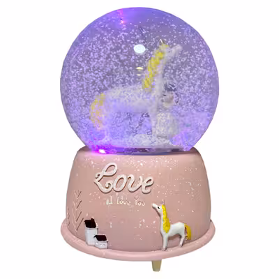 گوی موزیکال مدل پمپی شاهزاده و اسب طرح Love کد PA4045