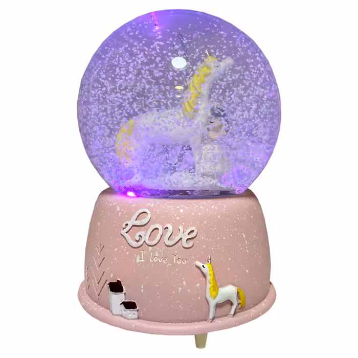 گوی موزیکال مدل پمپی شاهزاده و اسب طرح Love کد PA4045