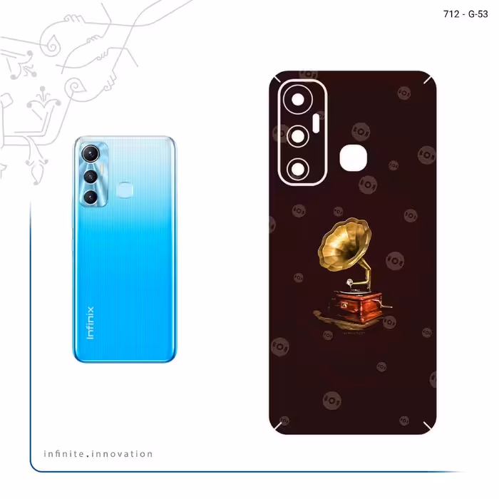 برچسب پوششی ماهوت مدل Gramophone Nostalgia مناسب برای گوشی موبایل اینفینیکس Hot 11