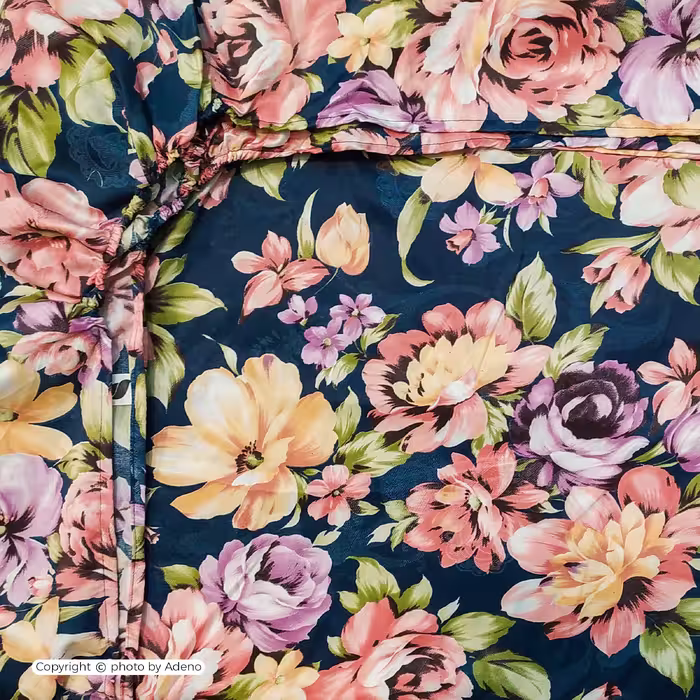 ملحفه آدنو مدل گلباران کد IR120 دونفره سایز 140x200 سانتی متر