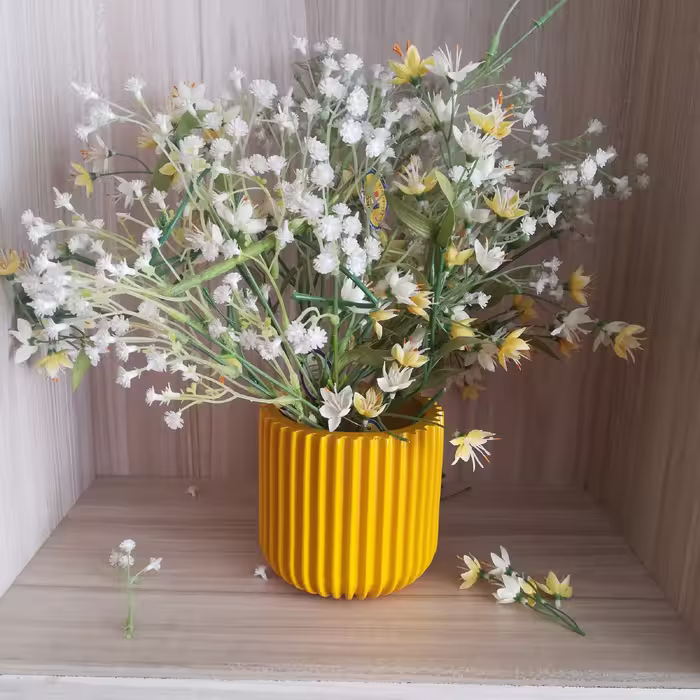 گلدان دکوری طرح شیاری مدل خورشید
