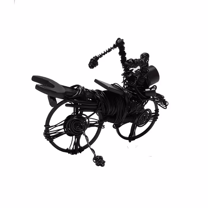 مجسمه مدل مفتولی طرح موتورسیکلت کلاسیک کد 09