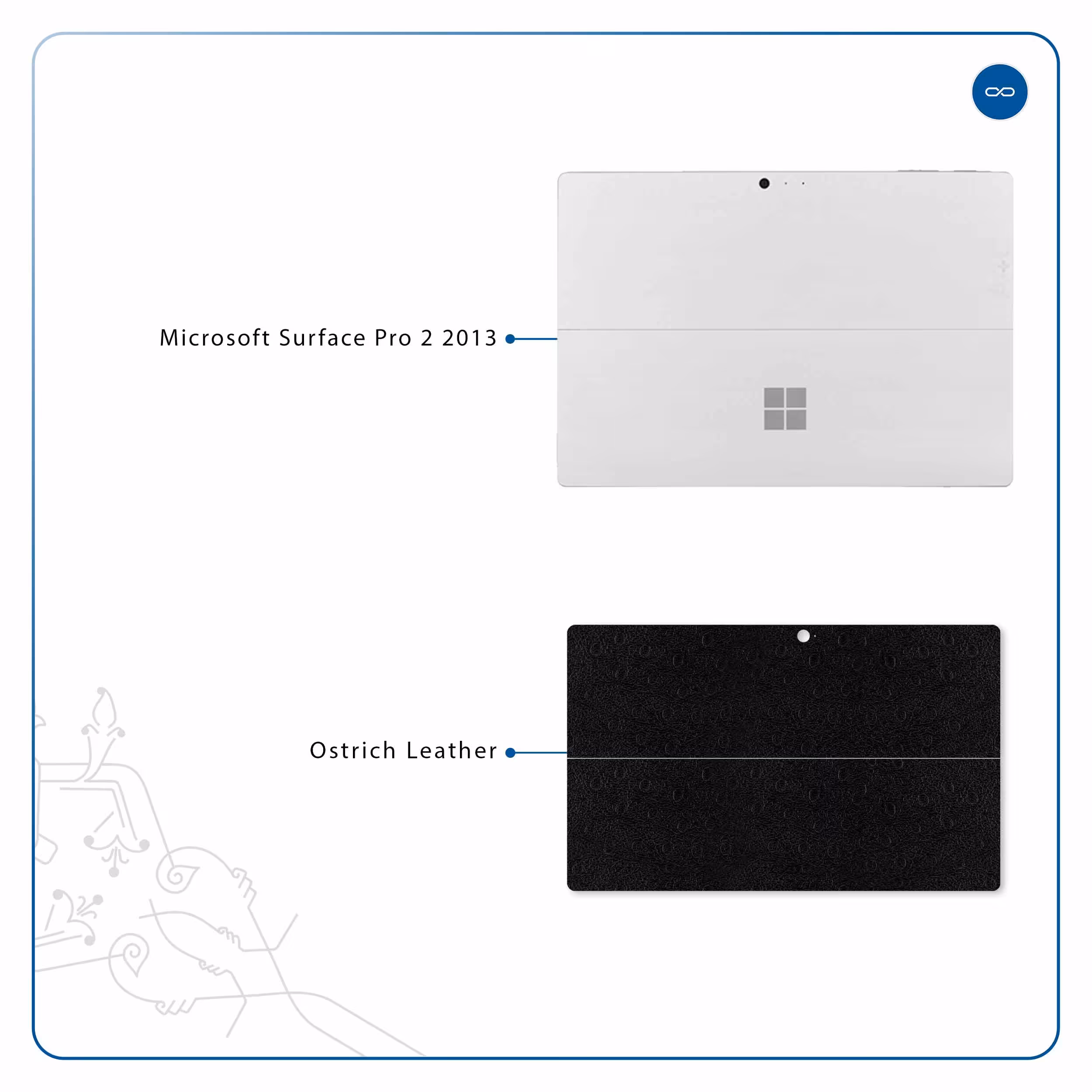 برچسب پوششی ماهوت مدل Ostrich-Leather مناسب برای تبلت مایکروسافت Surface Pro 2 2013