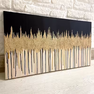 تابلو نقاشی ورق طلا طرح دگوراتیو کد 0102