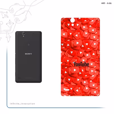 برچسب پوششی ماهوت مدل Youtube مناسب برای گوشی موبایل سونی Xperia C4