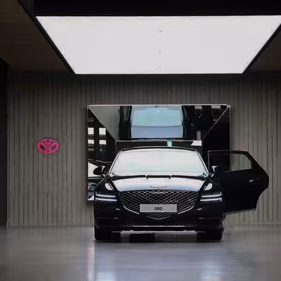 چراغ دیواری نئون دیزاین طرح Toyota-Logo-BL_PN