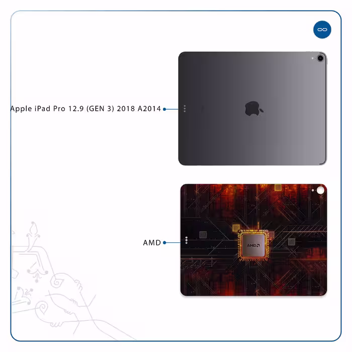 برچسب پوششی ماهوت مدل AMD Brand مناسب برای تبلت اپل iPad Pro 12.9 (GEN 3) 2018 A2014