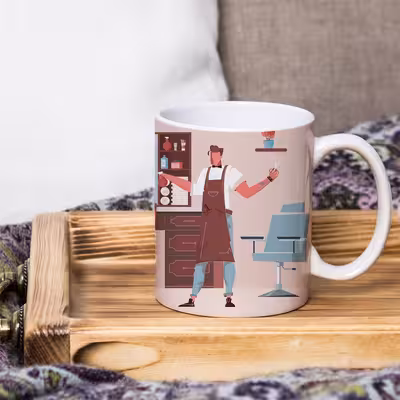 ماگ رژارت مدل مشاغل طرح آرایشگر