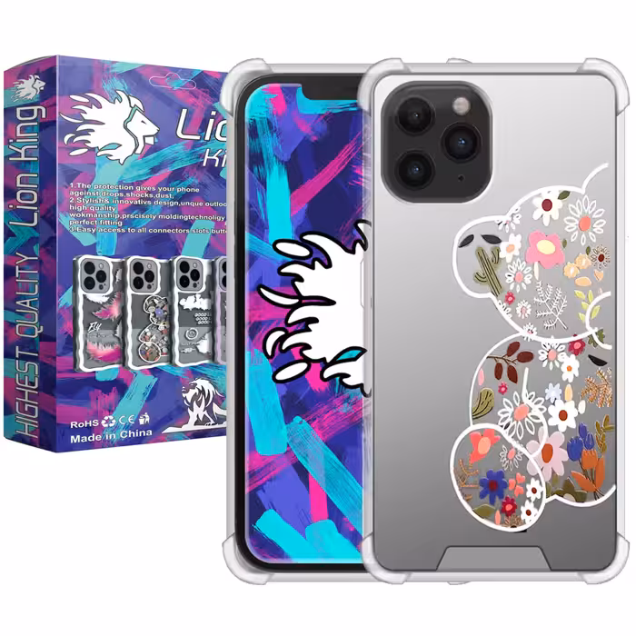  کاور لاین کینگ مدل آینه ایی نشکن طرح خرس مناسب برای گوشی موبایل اپل IPhone 11 pro Max