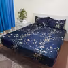 سرویس ملحفه مدل  کشدار h25 niki06 طرح شکوفه کد 180  دو نفره سه تکه