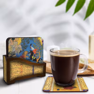 زیر لیوانی لوکسینو مدل شاهنامه کد ایران_2535 مجموعه 6 عددی