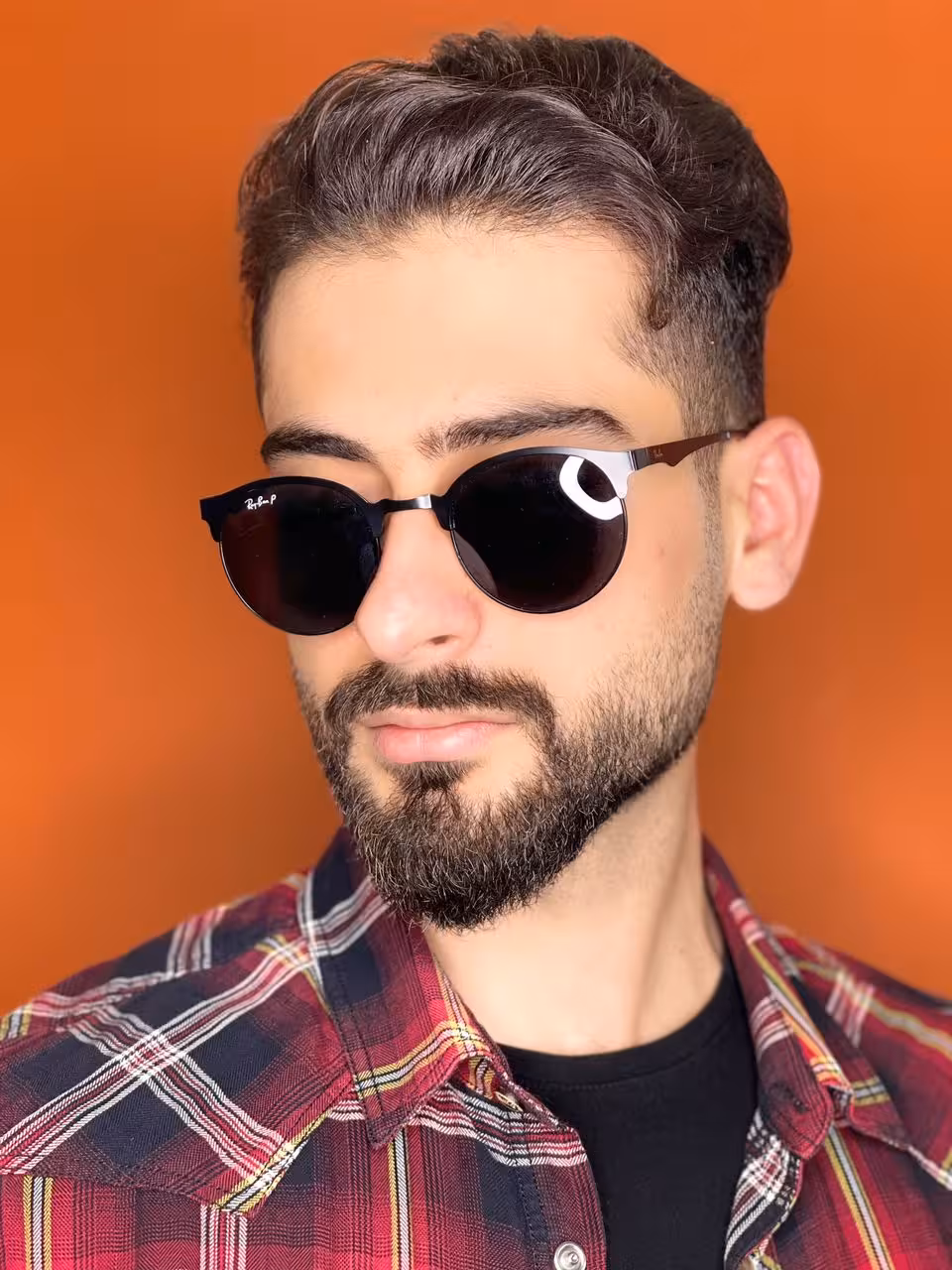 عینک مردانه پلاریزه RAY BAN مشکی فرم الومینیومی لولا فلزی