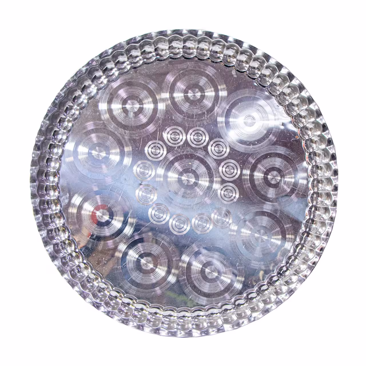 سینی استیل مدل لب کنگره ای سایز 60
