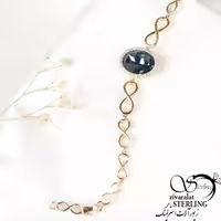 دستبند برند ژوپینگ نگین سوارسکی آبی کد 7727