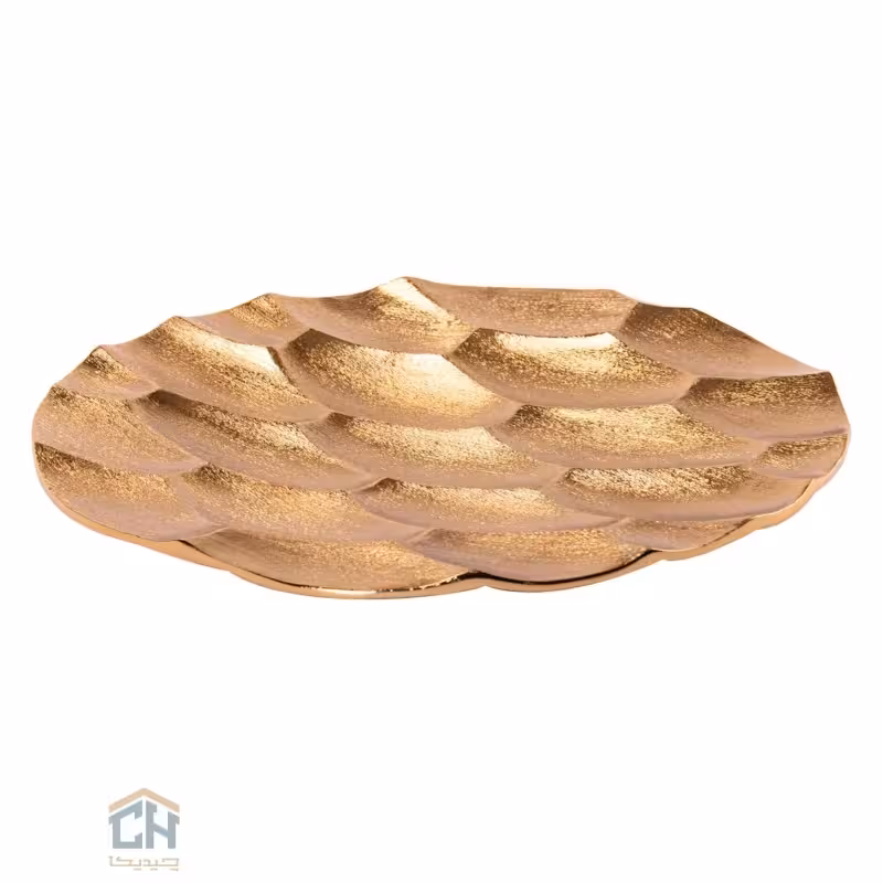 شیرینی خوری گرد آلومینیوم طلایی گلدکیش مدل GK817339-1