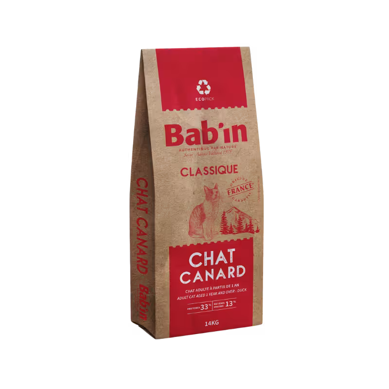 غذای خشک گربه بالغ Classic کلاسیک اردک برند Babin بابین 14 کیلویی