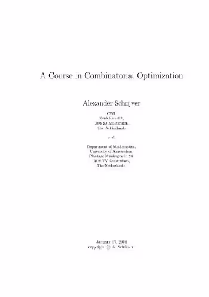 خرید و دانلود نسخه کامل کتاب A course in combinatorial optimization